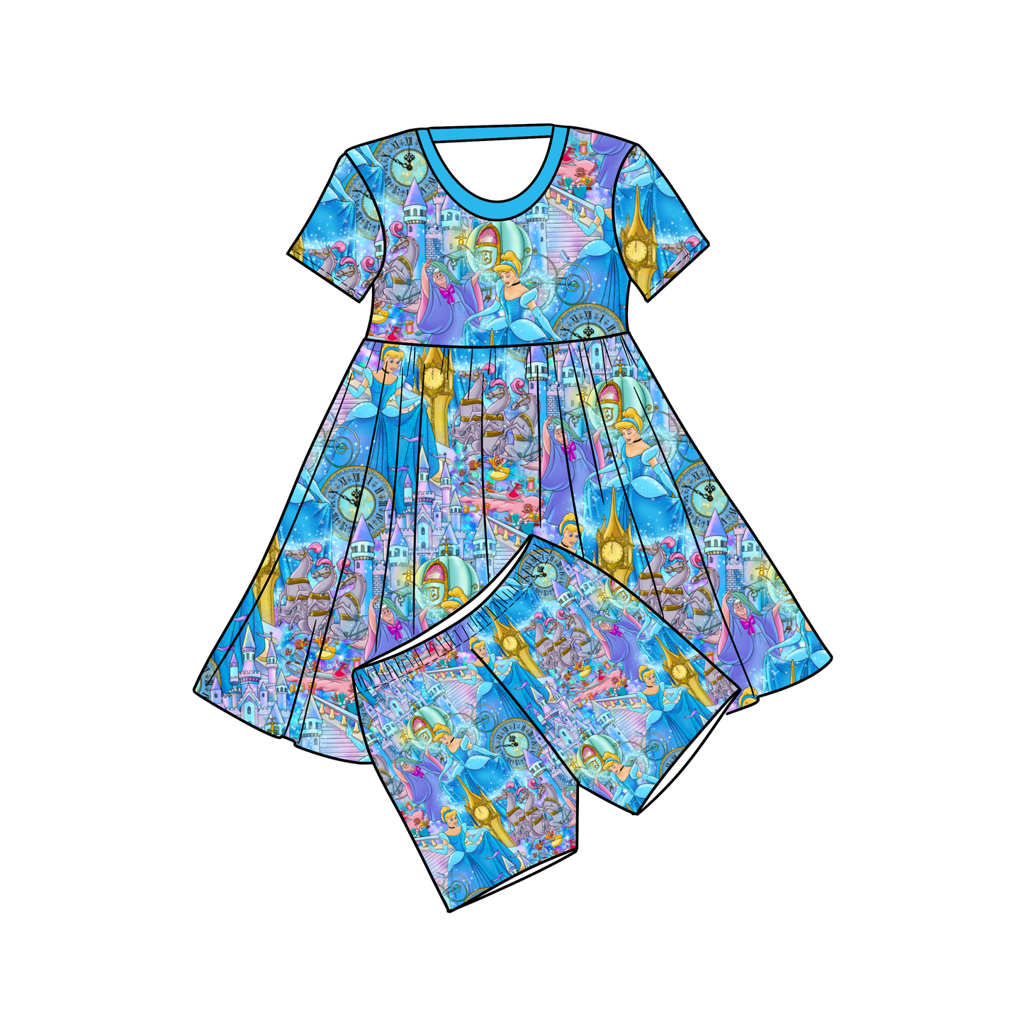 FEB Pre-order Twirl Dress with Shorts - Glass Slipper