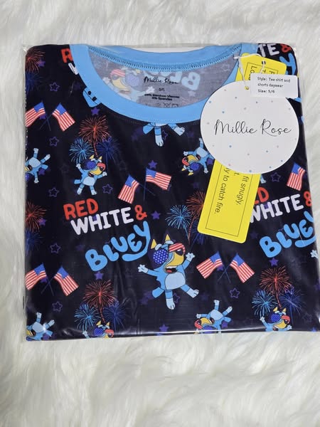 RTS Tee and Shorts Daywear - Red White & Bluey