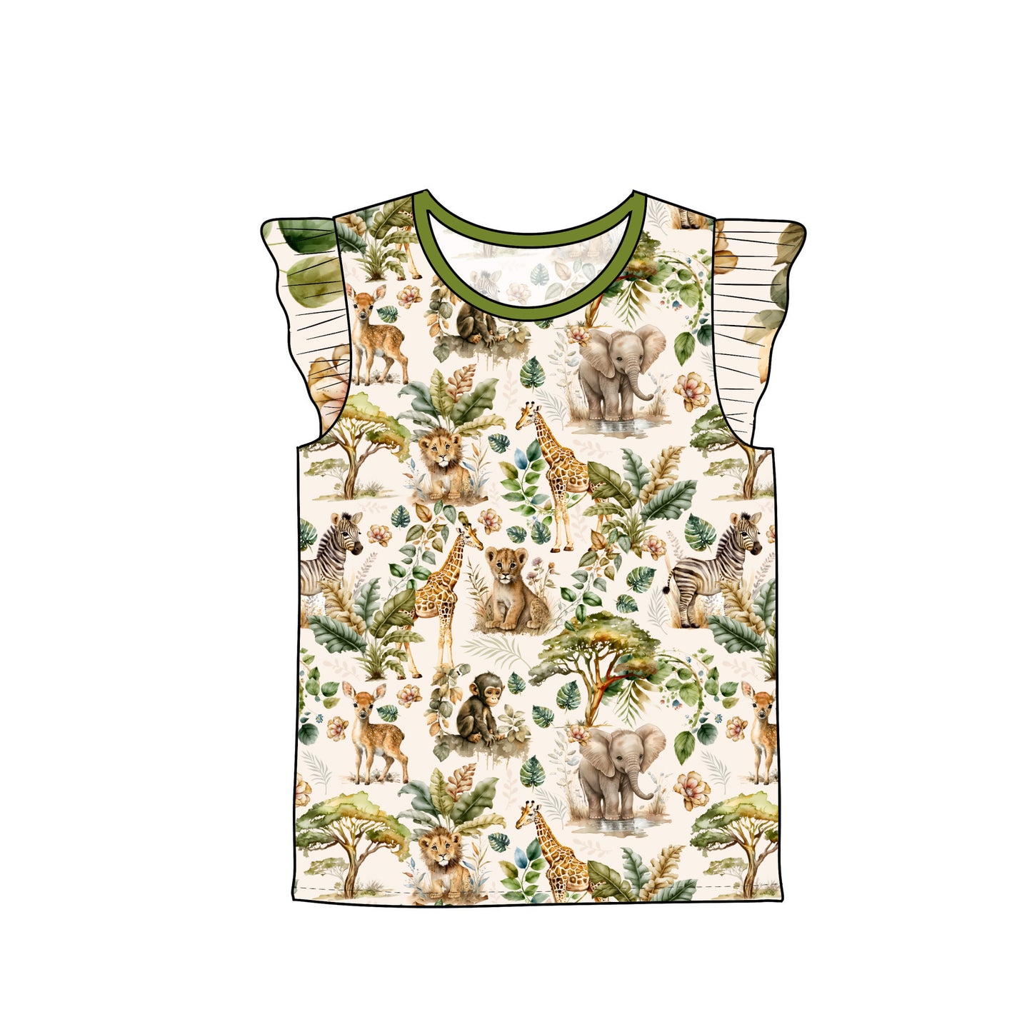 RTS Flutter Sleeve Tee - Zoo Crew