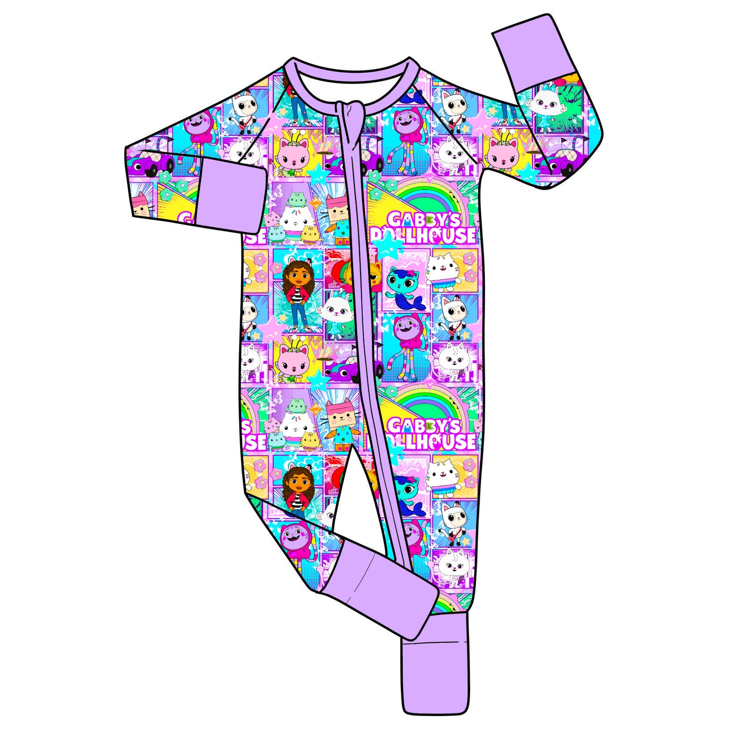 RTS Bamboo Convertible Zip Romper - Dollhouse