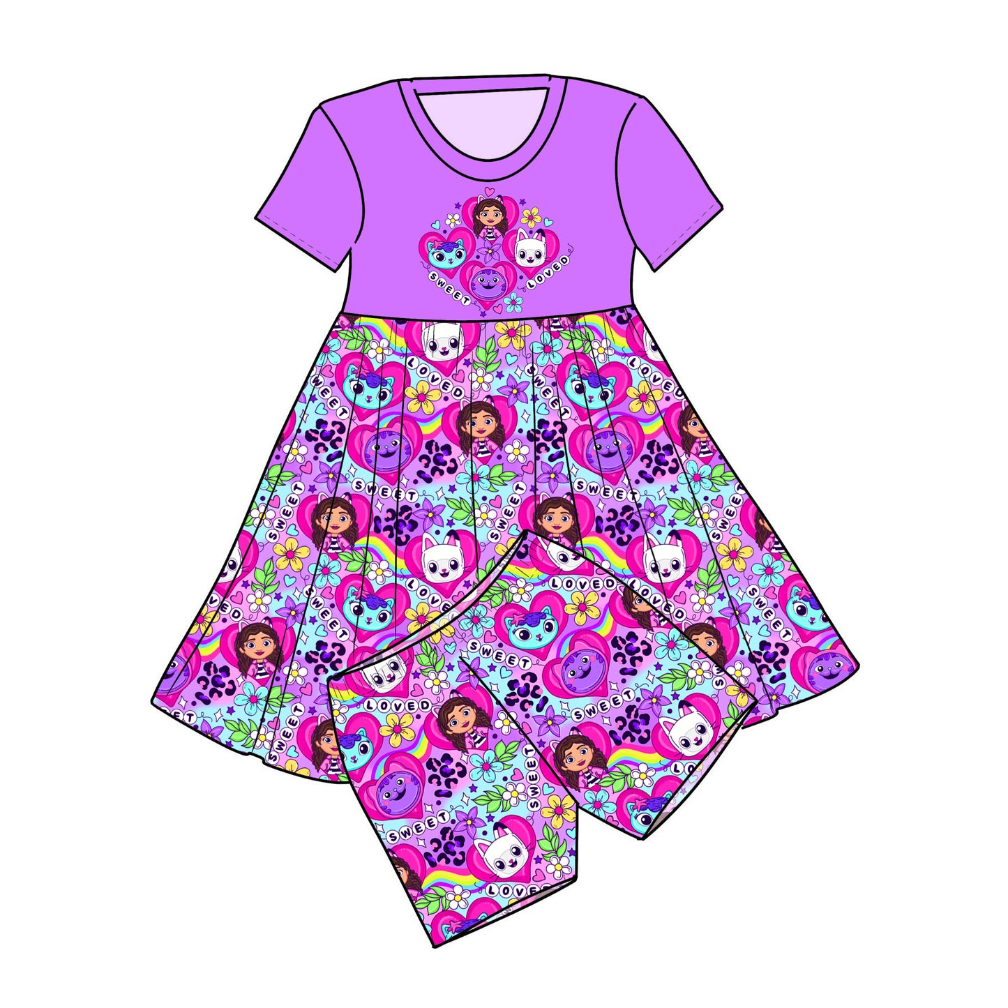 RTS Bamboo Graphic Twirl with Shorts - Gabby