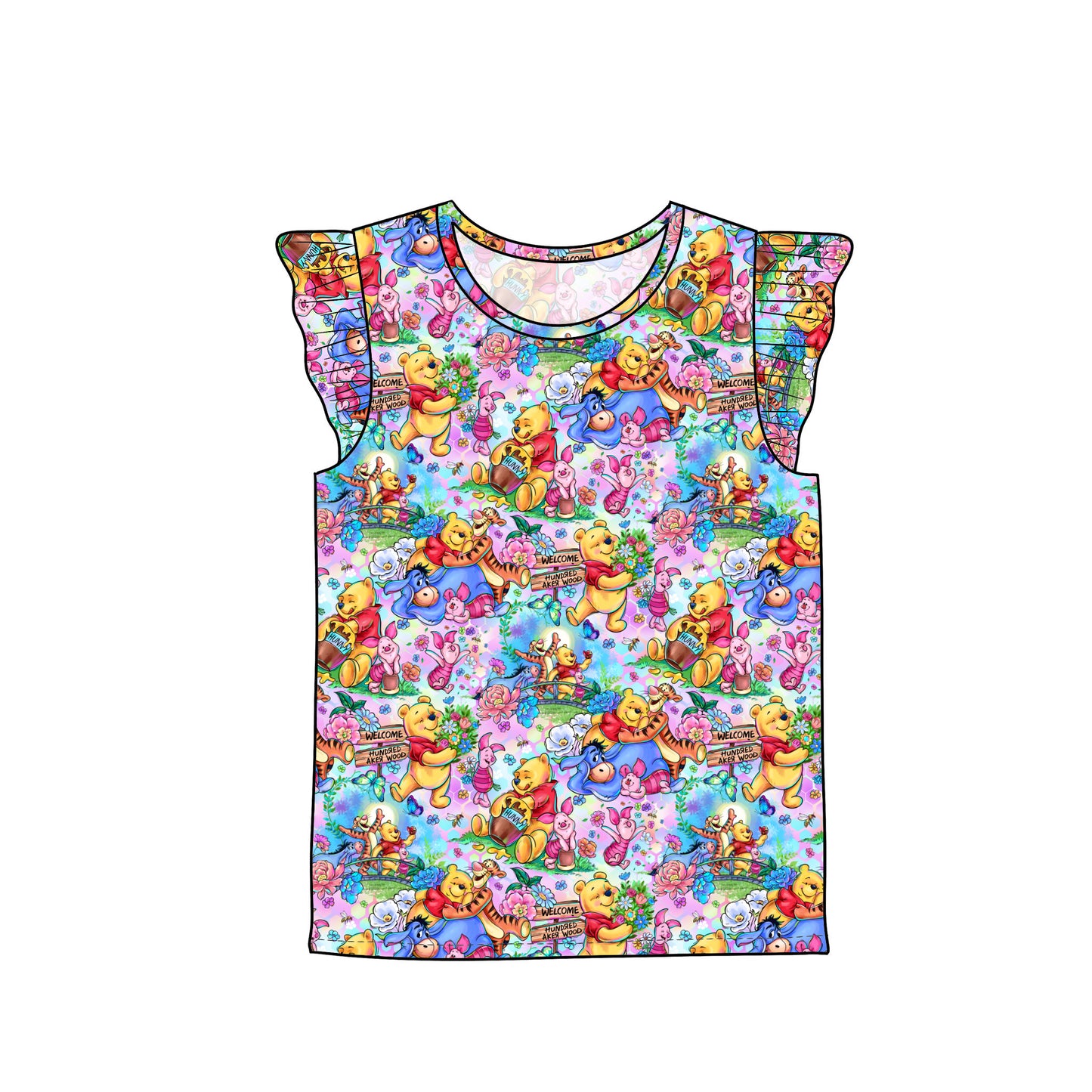 RTS Flutter Sleeve Tee - Honey Bear