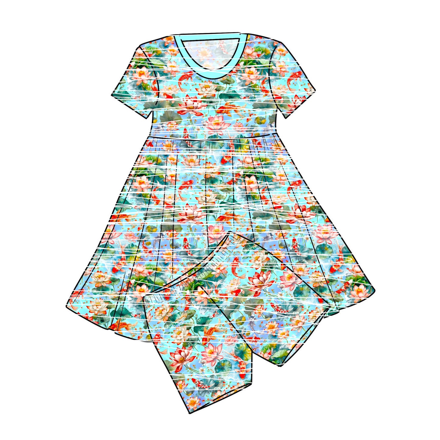 Summer Sale! RTS Bamboo Twirl with Shorts - Koi