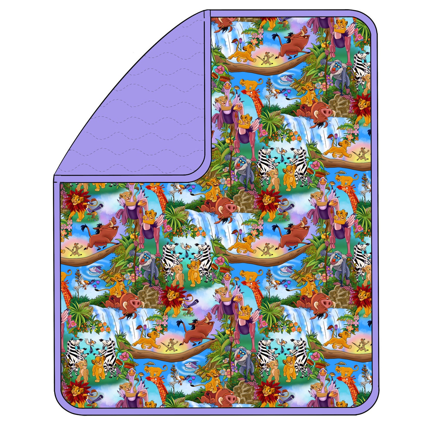 April Pre-Order Triple Layer Quilted Bamboo Blanket - PURPLE Hakuna Matata PURPLE