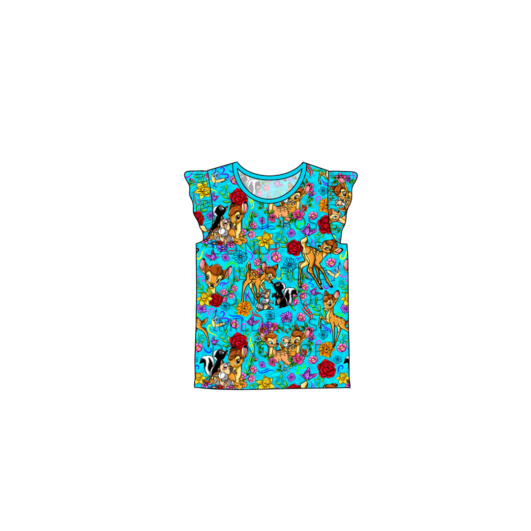 RTS Flutter Sleeve Tee - Blooming Buddies