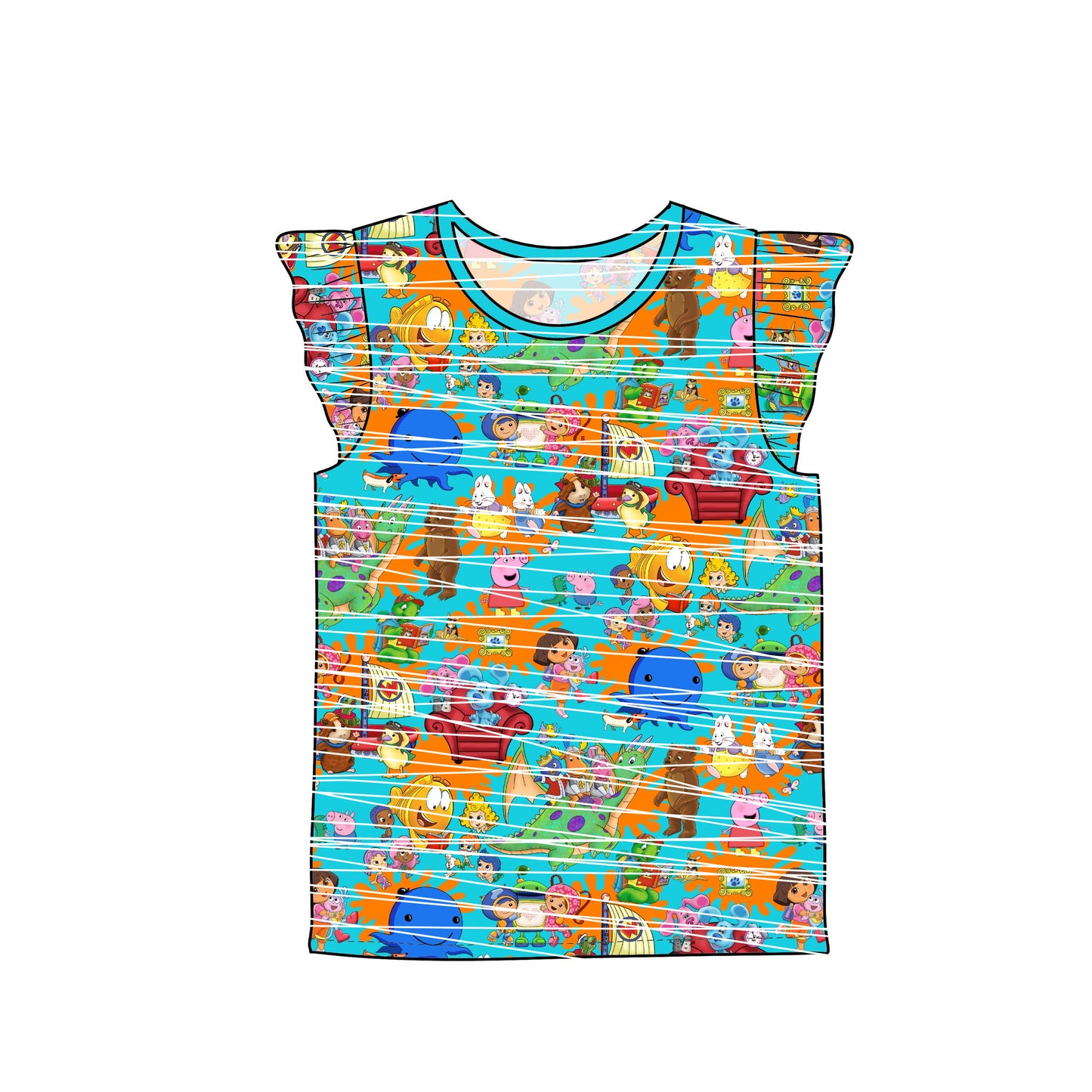 SUMMER SALE! RTS Flutter Sleeve Tee - Jr Mashup