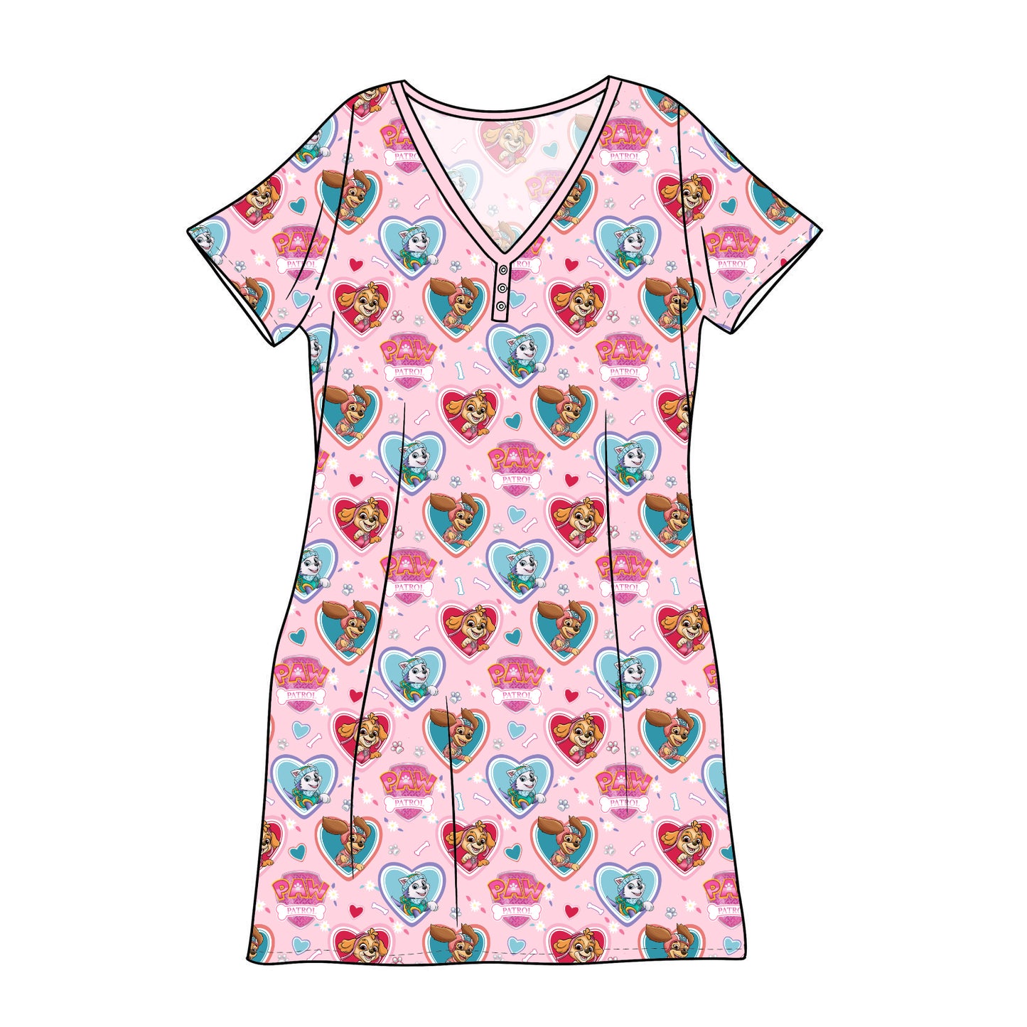 FEB Pre-Order Bamboo Adult Sleep Gown - Heart Patrol