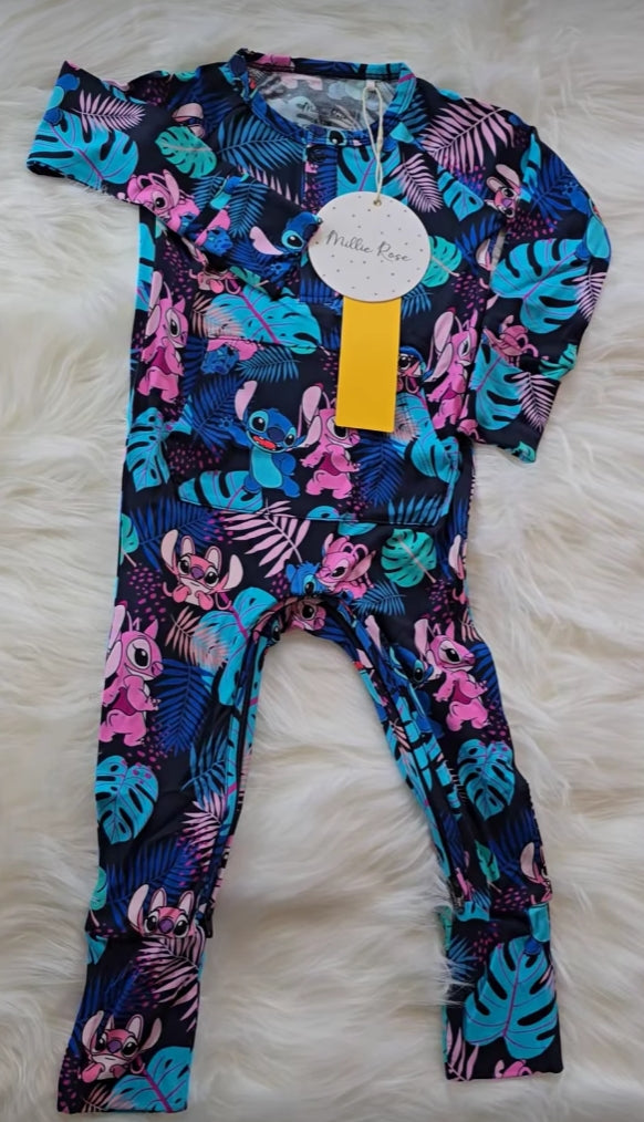 RTS ADAPTIVE Bamboo Crescent Zip Romper - 624
