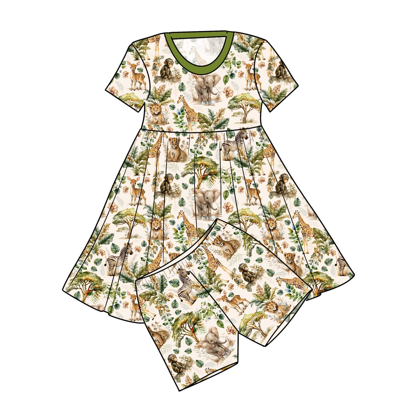 RTS Bamboo Twirl with Shorts - Zoo Crew