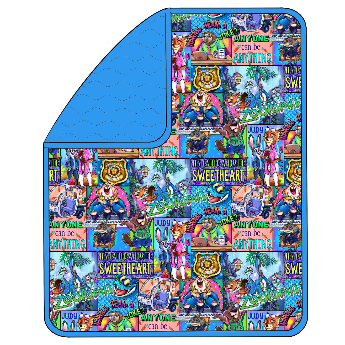 RTS Triple Layer Quilted Bamboo Blanket - PANEL Zoo2