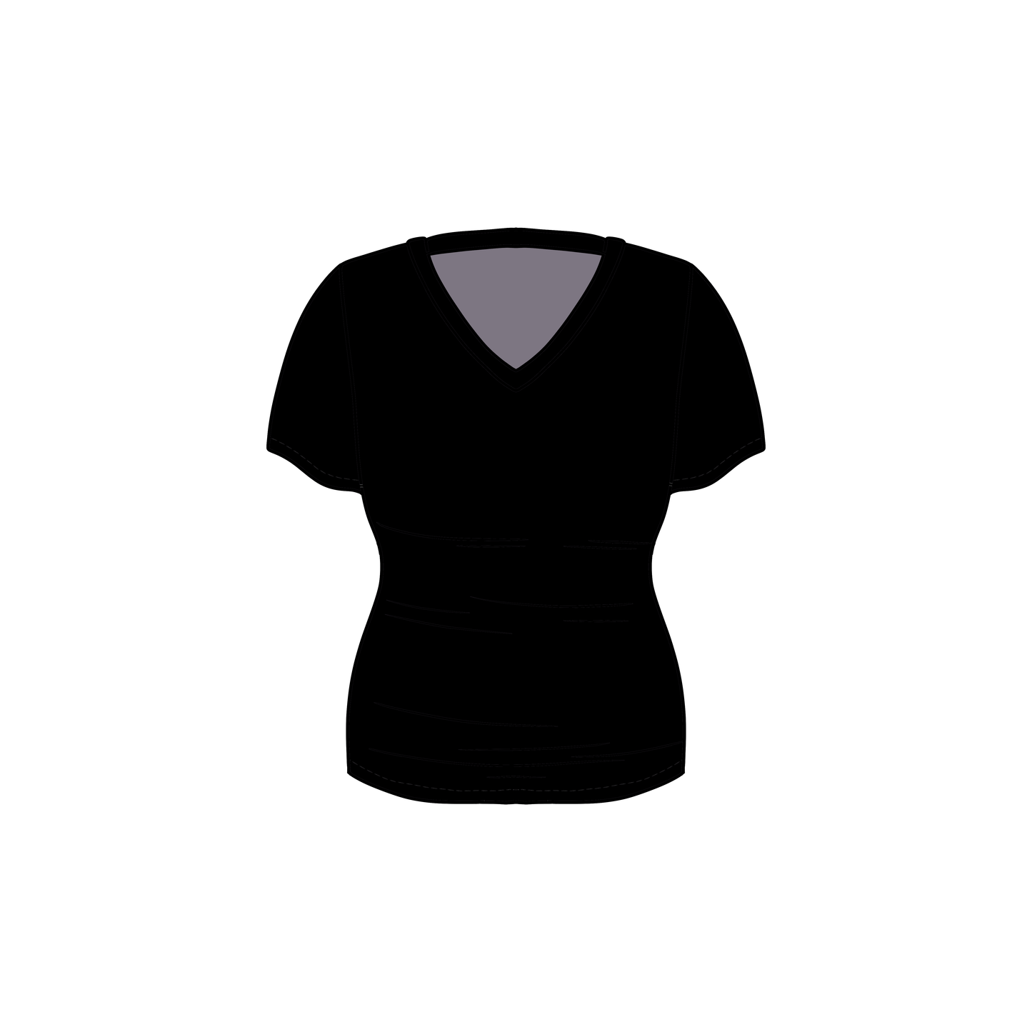 RTS Bamboo Adult V-Neck Tee - Solid Black