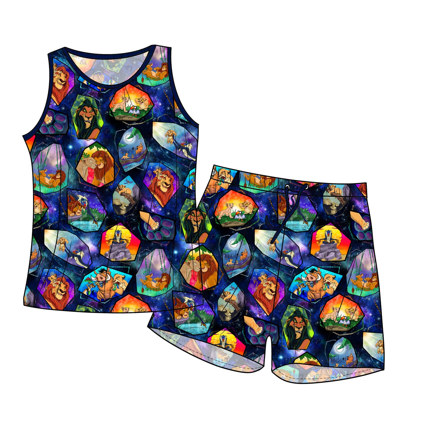 Jan27 Pre-Order Tank and Shorts Pajama Set - Galaxy King