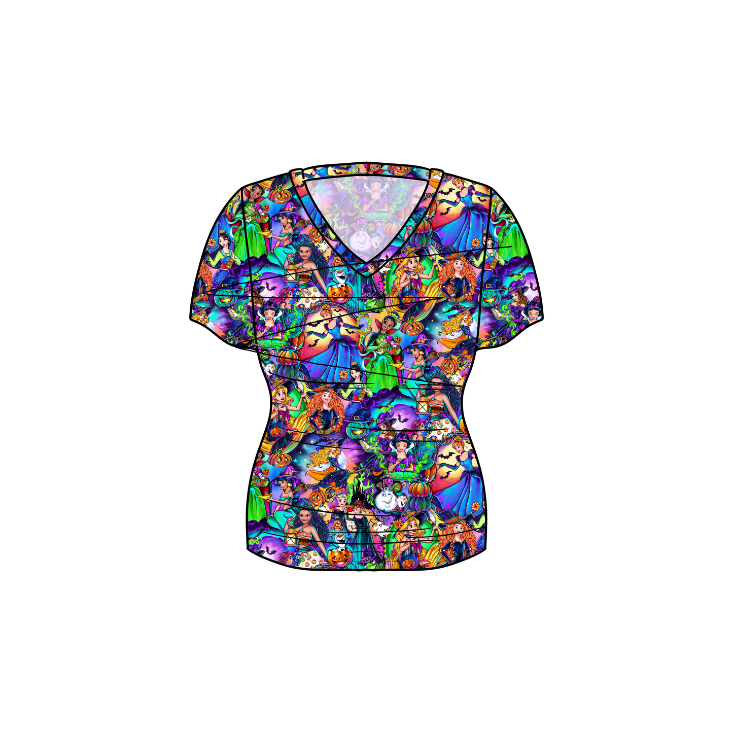 RTS Bamboo Adult V-Neck Tee - Princess Halloween