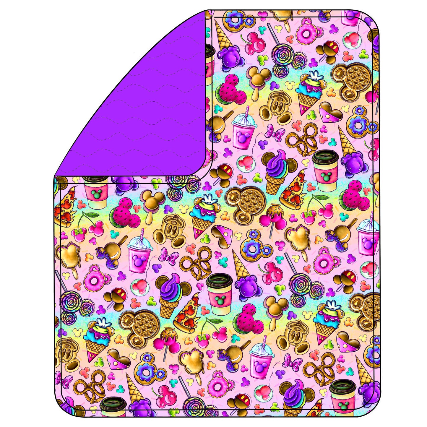 May Pre-Order Triple Layer Quilted Bamboo Blanket - Snacks