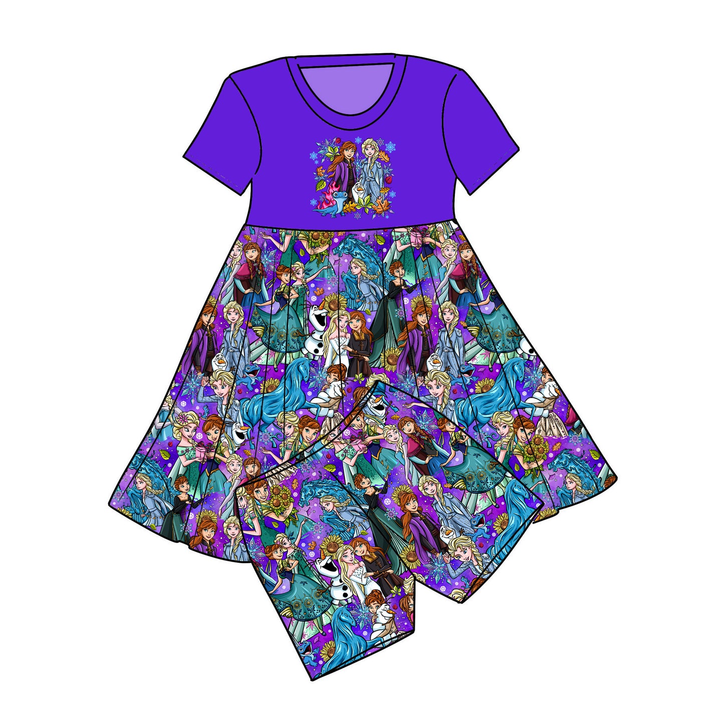 RTS Bamboo Graphic Twirl with Shorts - Spring Fever