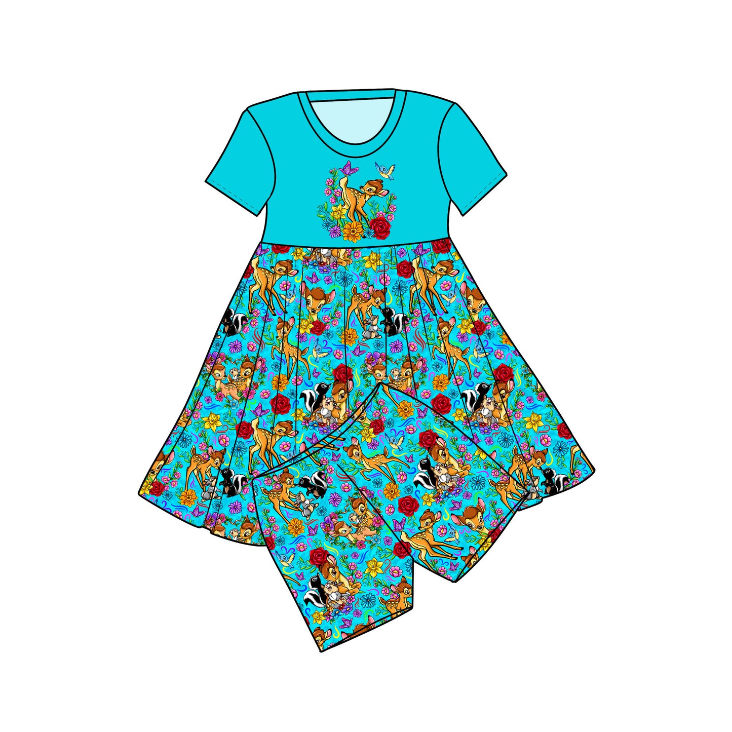 RTS Bamboo Graphic Twirl with Shorts - Blooming Buddies