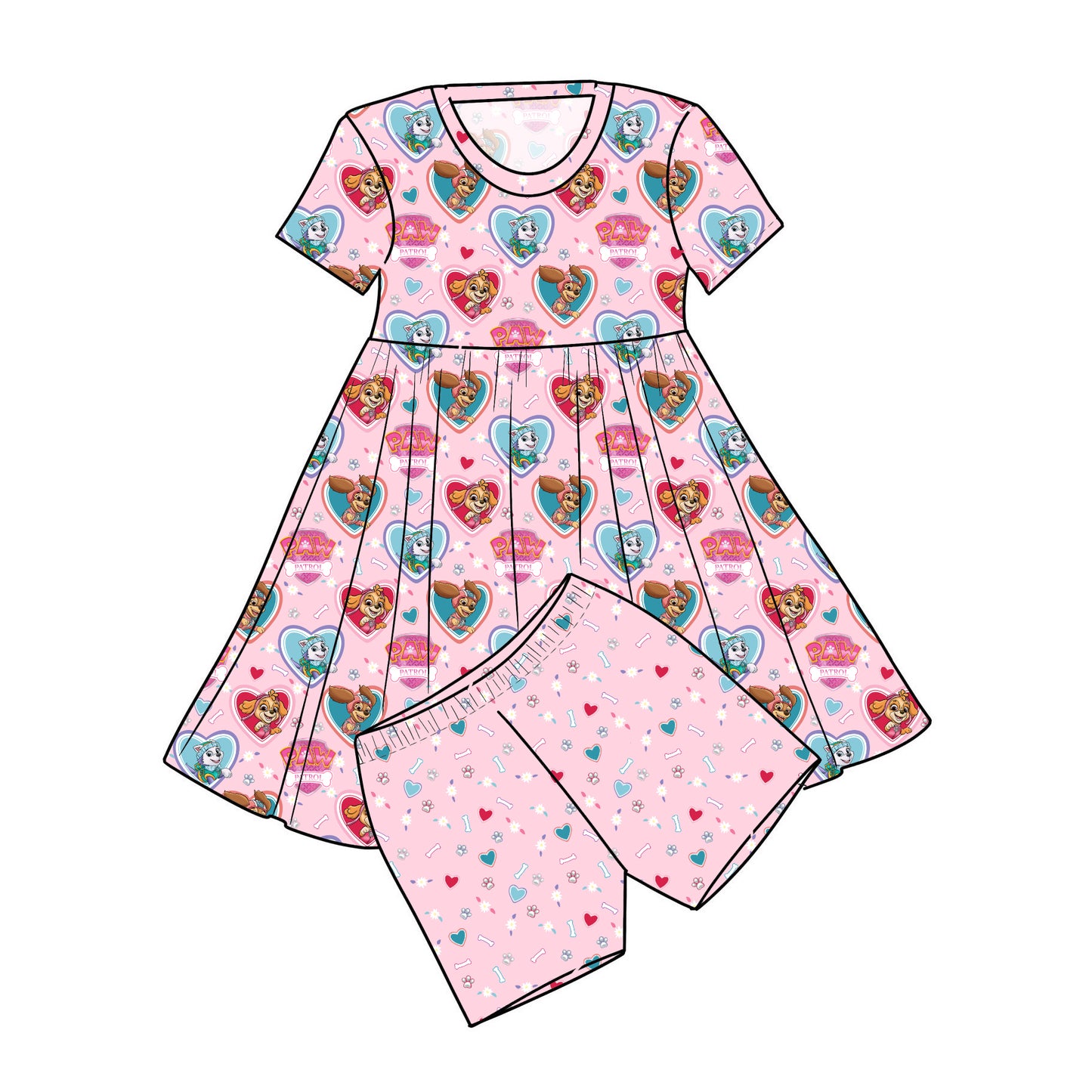 FEB Pre-order Twirl Dress with Shorts - Heart Patrol