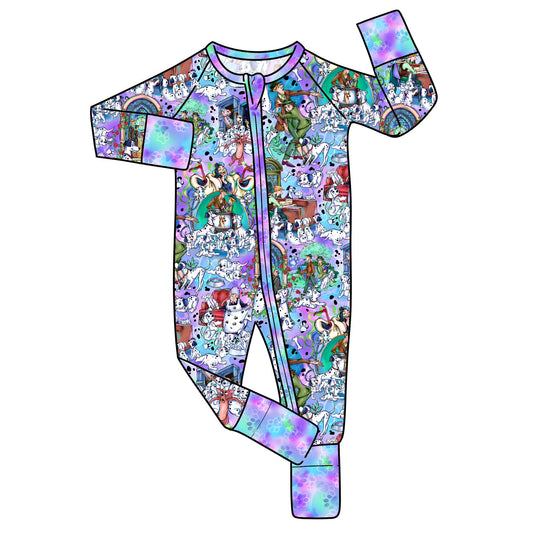$20 RTS Bamboo Convertible Zip Romper - Seeing Spots