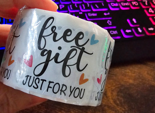 "Free Gift" sticker