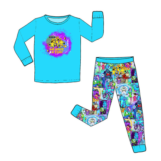 May Pre-Order Bamboo Long Sleeve and Pants Graphic Pajama Set - 2319