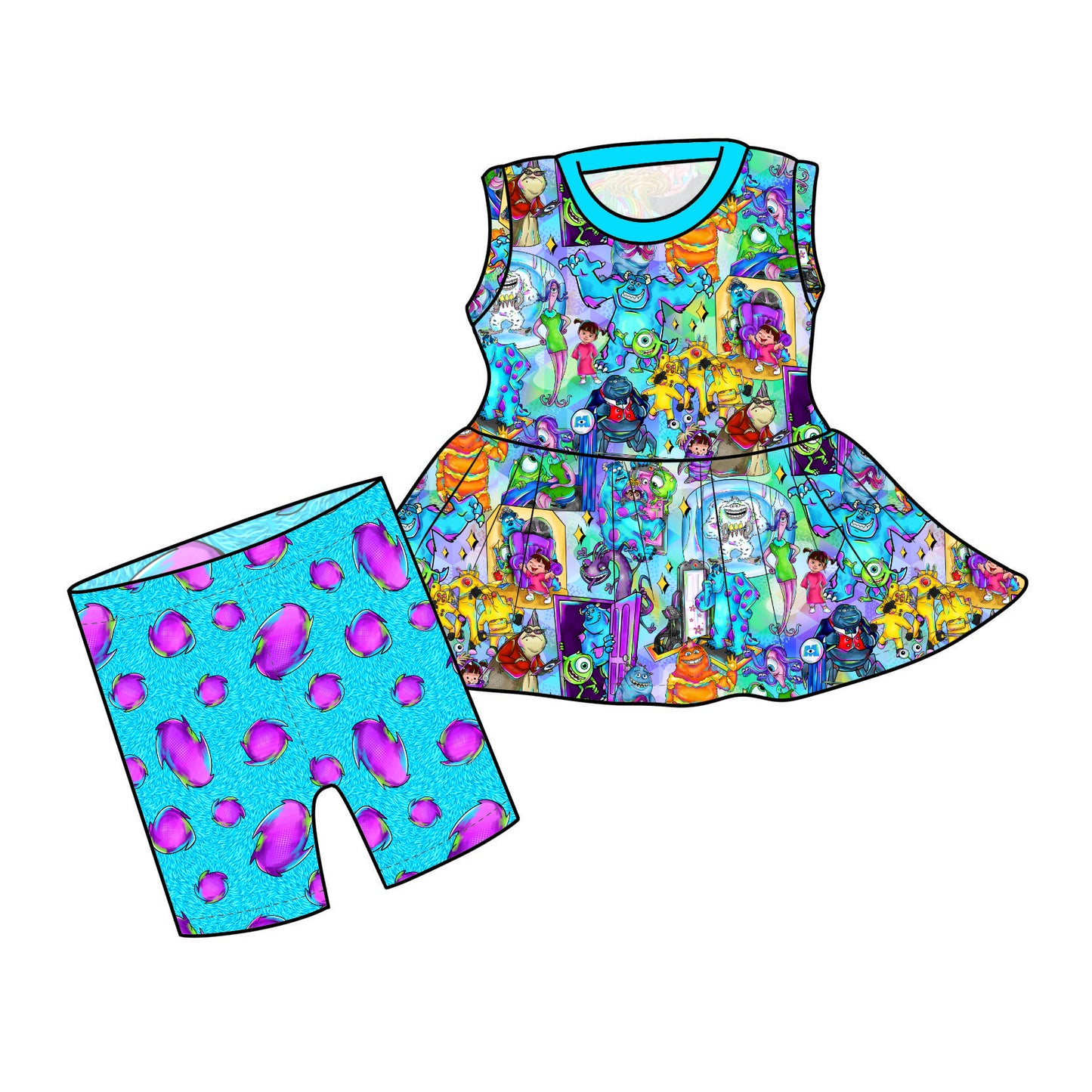 May Pre-Order Sleeveless Peplum and Shorts - 2319