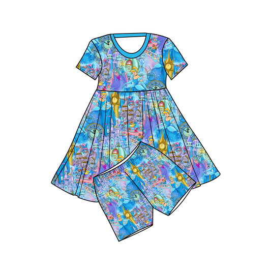 RTS Bamboo Twirl with Shorts - Glass Slipper