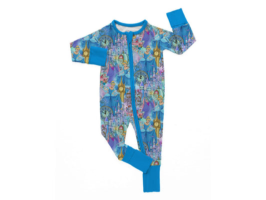 FEB Pre-Order Bamboo Convertible Zip Romper - Glass Slipper