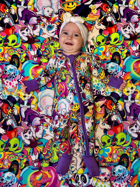 April Pre-Order Bamboo Convertible Zip Romper - Frisa Lank