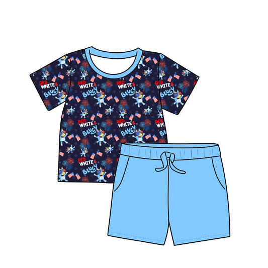 RTS Tee and Shorts Daywear - Red White & Bluey