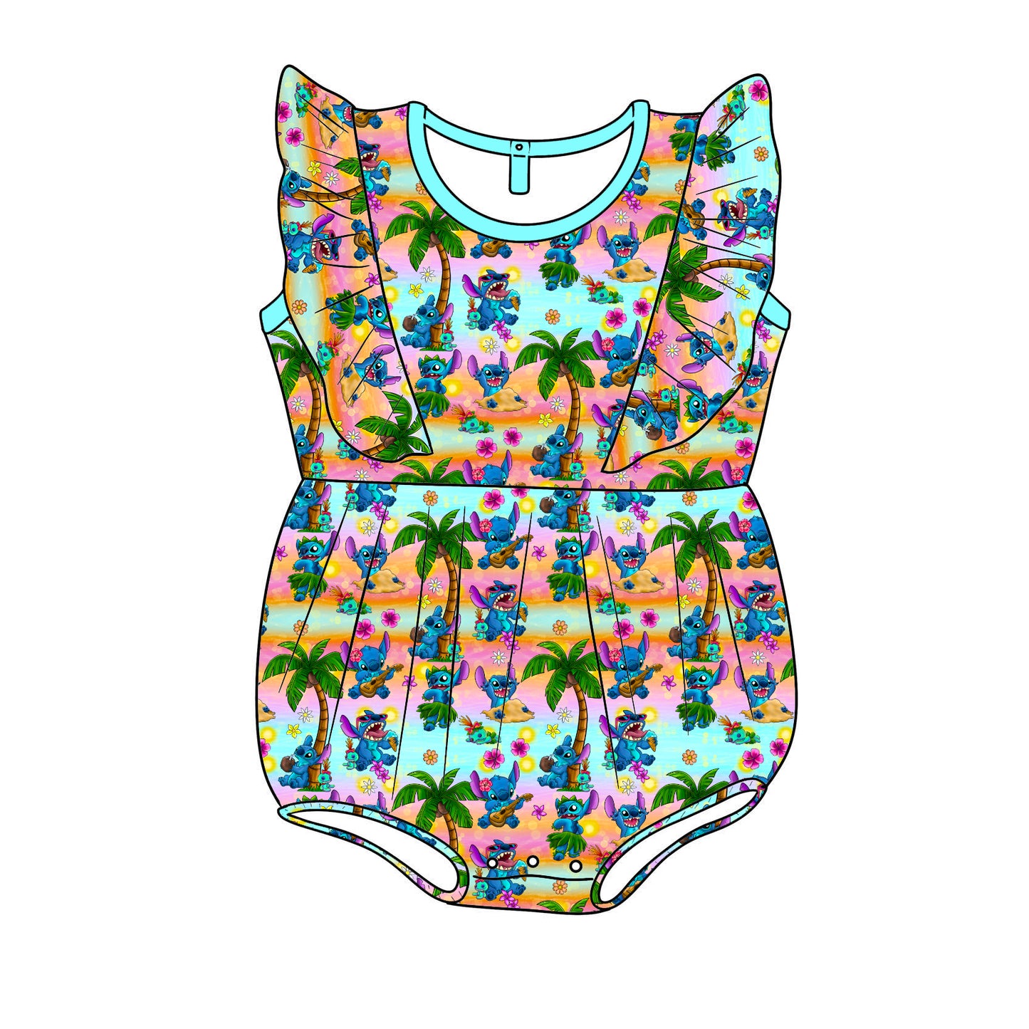 RTS Bamboo Bubble Romper - Aloha Summer