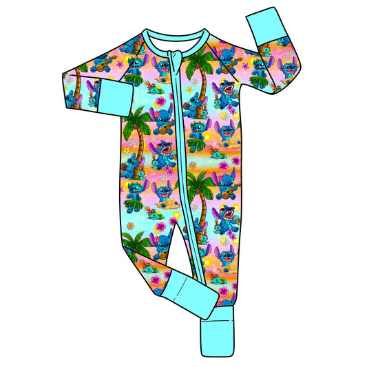 RTS Bamboo Convertible Zip Romper - Aloha Summer