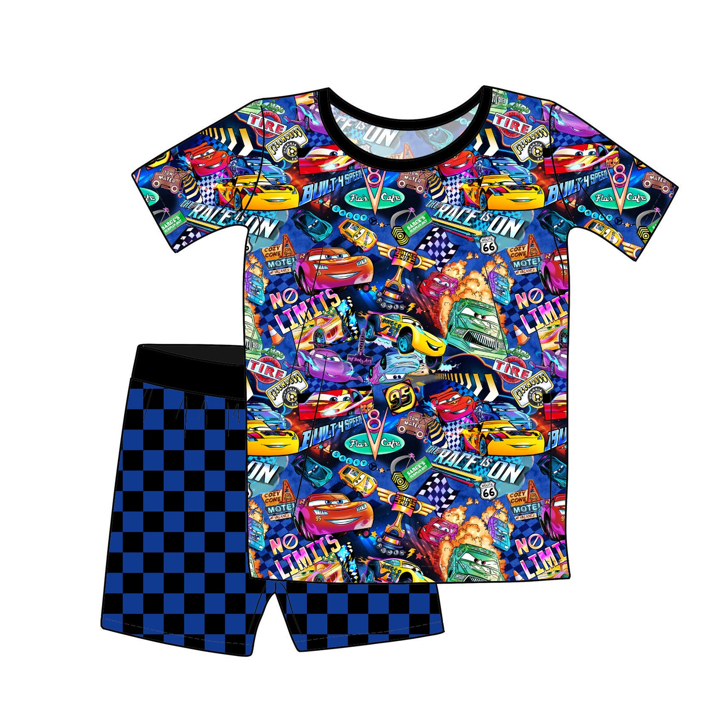 RTS Short Sleeve and Shorts Pajama Set - VROOM!