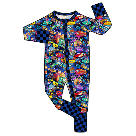 RTS Bamboo Convertible Zip Romper - VROOM!