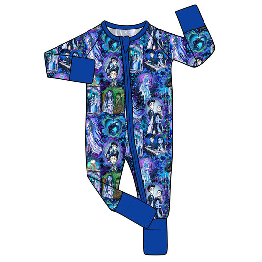 July Pre-Order Bamboo Convertible Zip Romper - Moonlight Bride