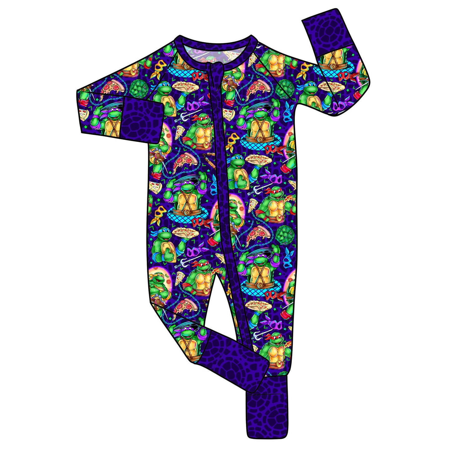 RTS Bamboo Convertible Zip Romper - Cowabunga