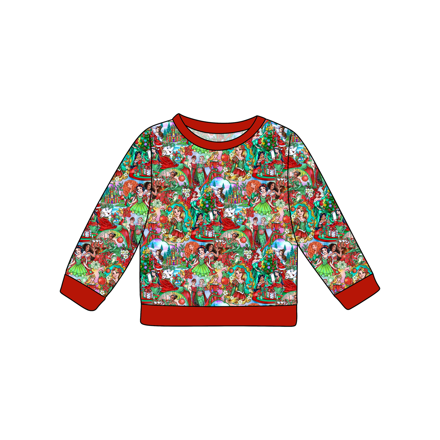 RTS ADULT Crew Neck Pullover - XMas Princesses