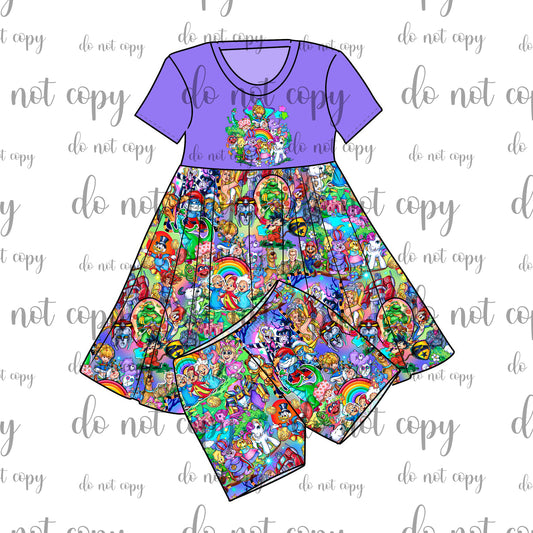 DEC Pre-order Graphic Twirl Dress with Shorts - 80s Baby