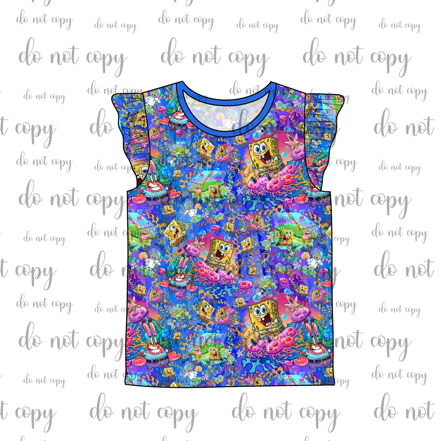 RTS Flutter Sleeve Tee - Jellyfish Fields