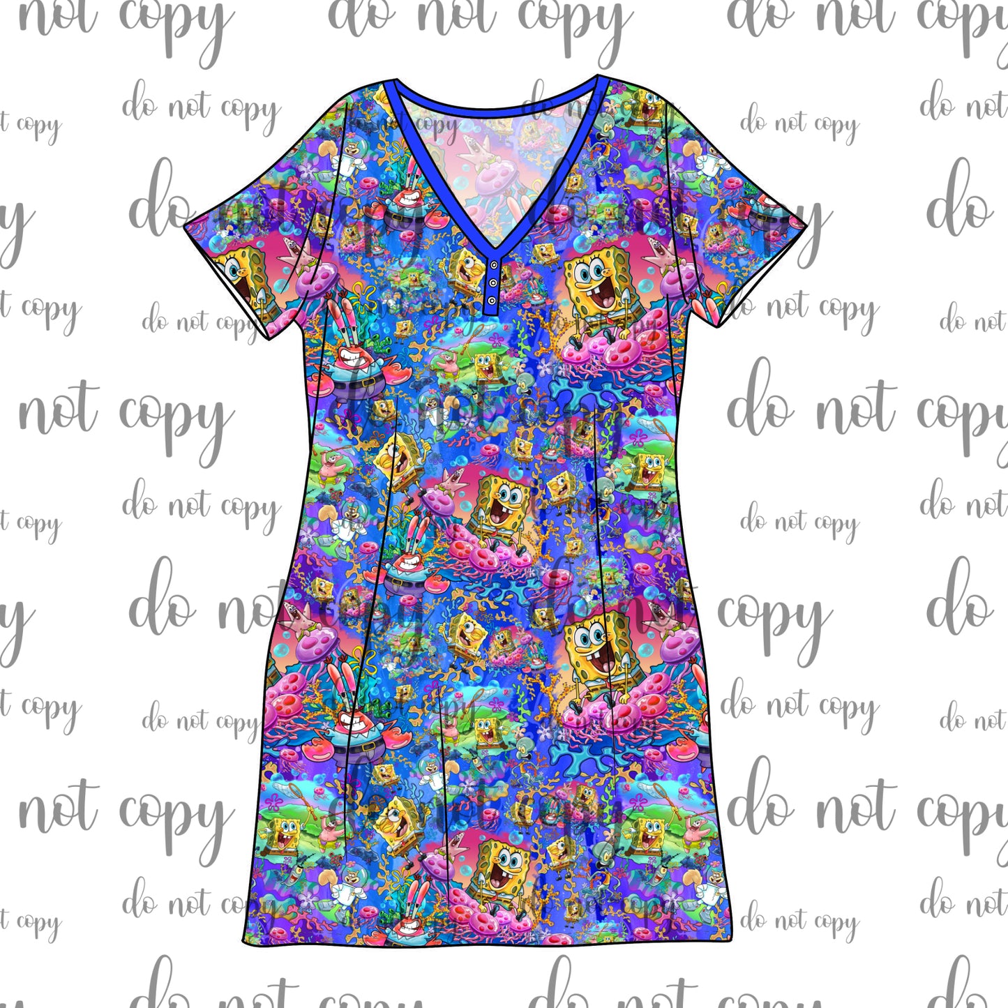 RTS Bamboo Adult Sleep Gown - Jellyfish Fields