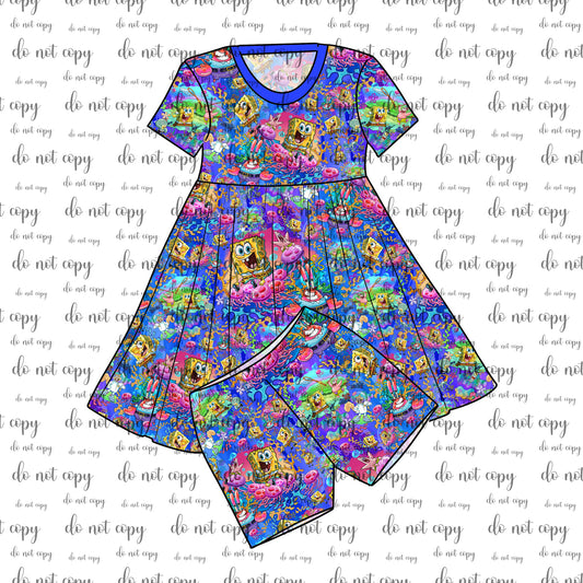 DEC Pre-Order Bamboo Twirl with Shorts - Jellyfish Fields