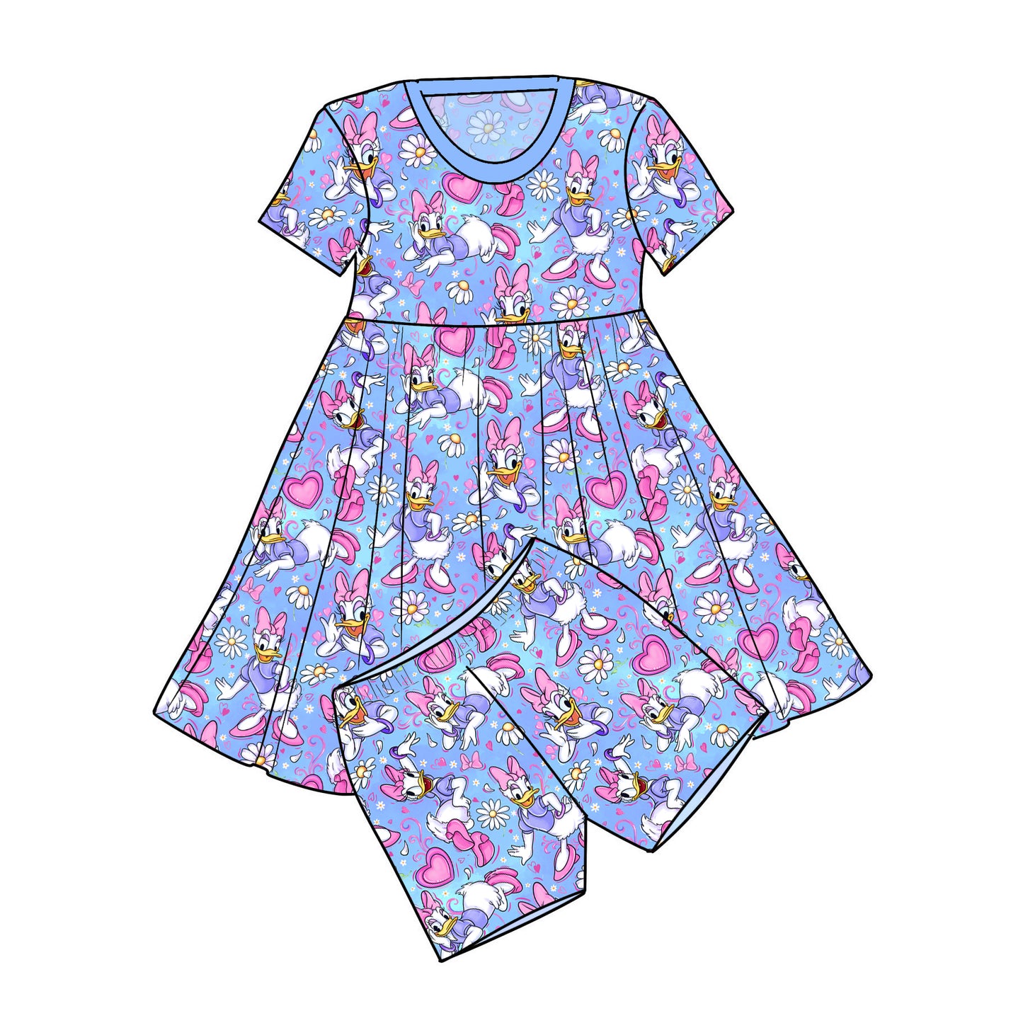 July Pre-order Twirl Dress with Shorts - Daisy