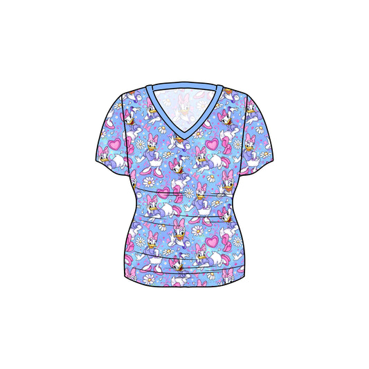 July Pre-Order Women's Oversized V-Neck Tee - Daisy