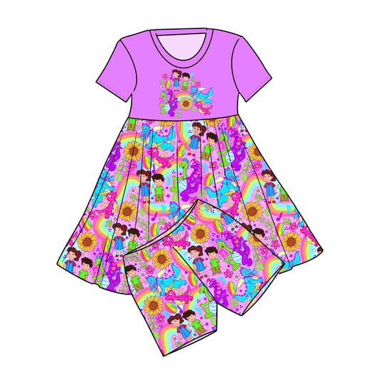 FEB Pre-order Graphic Twirl Dress with Shorts - With All My Heart