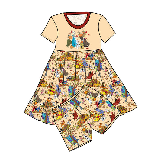 RTS Bamboo Graphic Twirl with Shorts - Fall Mashup