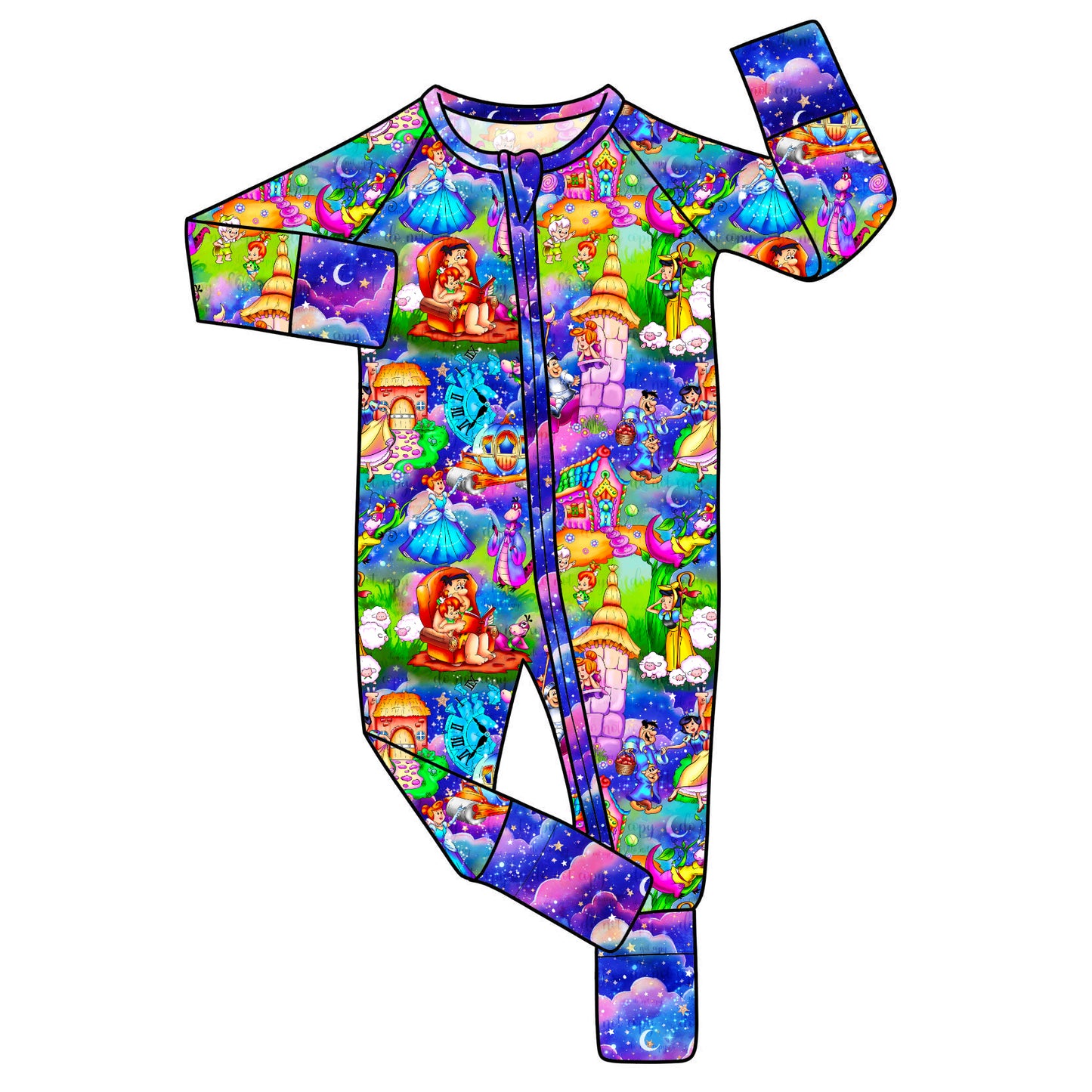 July Pre-Order Bamboo Convertible Zip Romper - Bedtime Bedrock