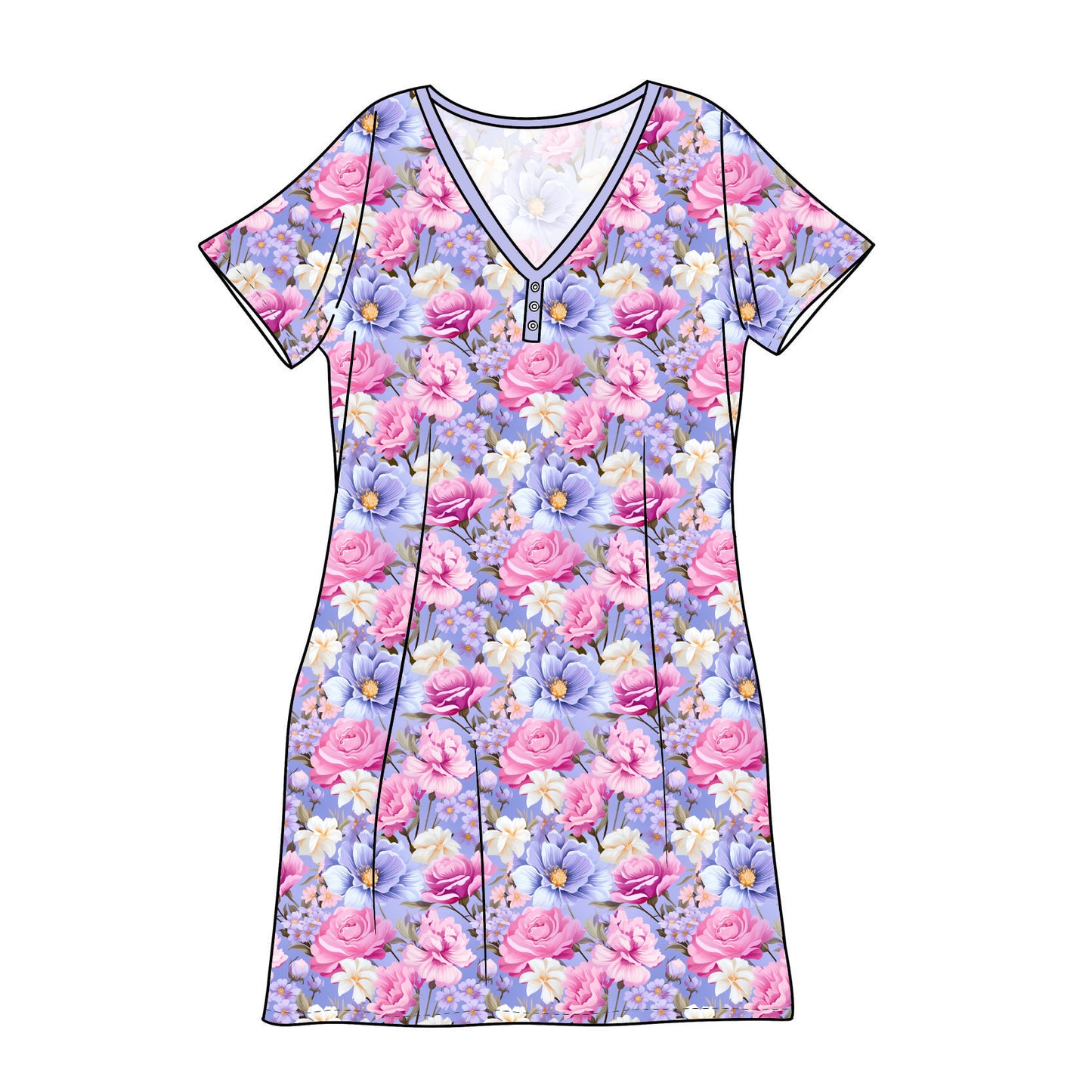RTS Bamboo Adult Sleep Gown - Blooming Beauty