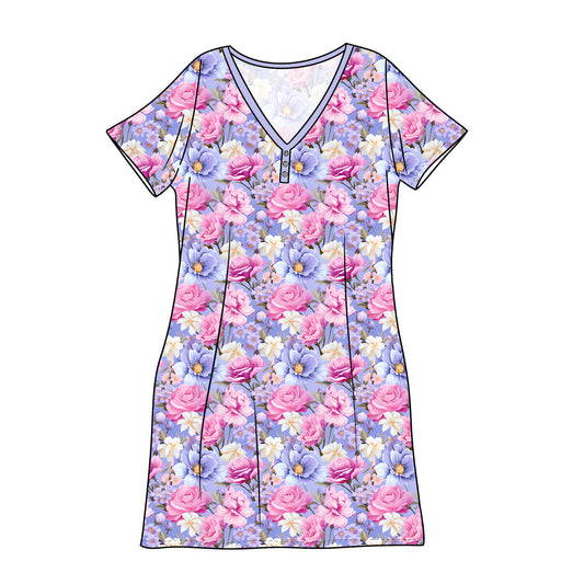 RTS Bamboo Adult Sleep Gown - Blooming Beauty