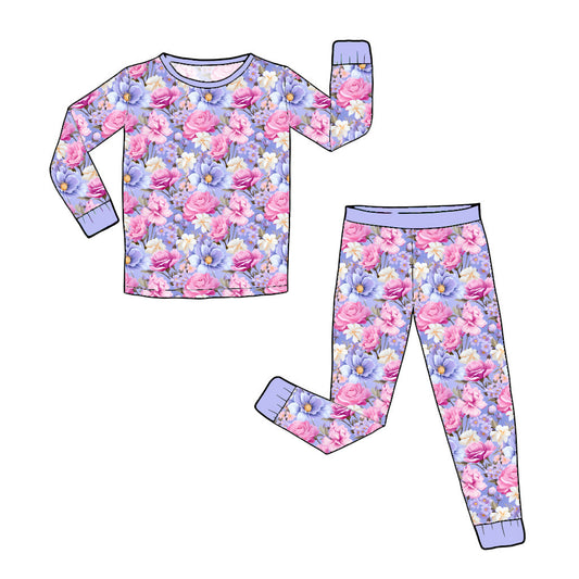 RTS Long Sleeve and Pants Pajama Set - Blooming Beauty