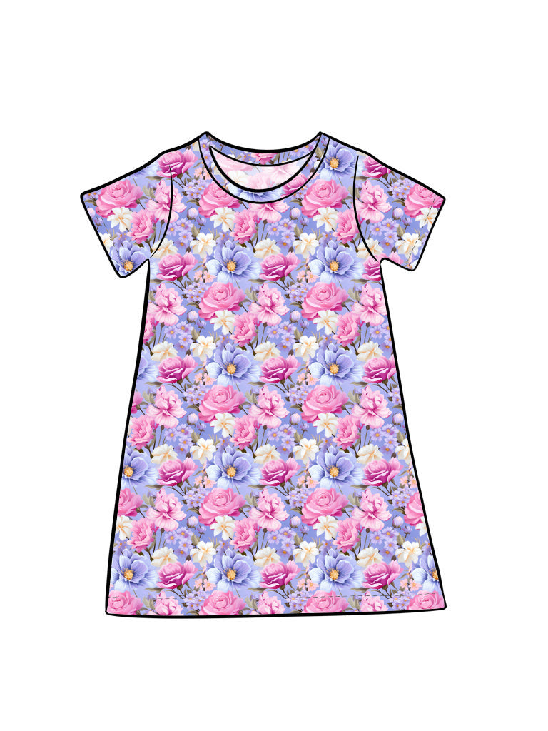 SEPT Pre-order Kid's Tee-Dress/Lounge Gown - Blooming Beauty