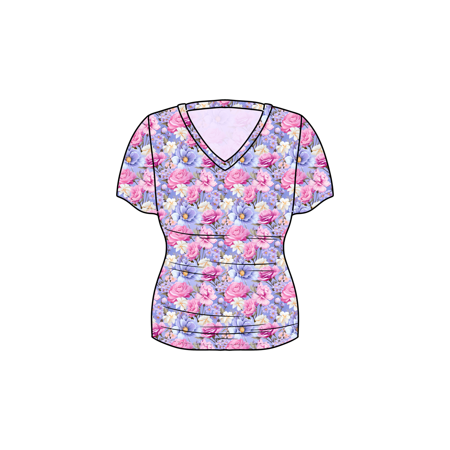RTS Bamboo Adult V-Neck Tee - Blooming Beauty